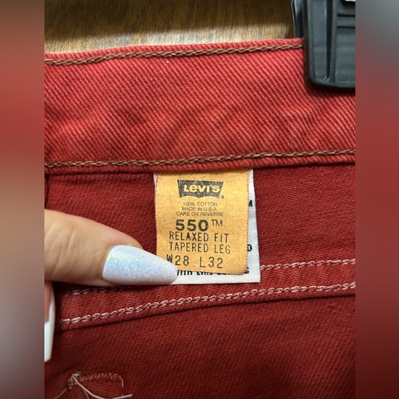 Levi's 550 Deep Orange Women's Relaxed Fit Tapered Leg - Picture 3 of 6